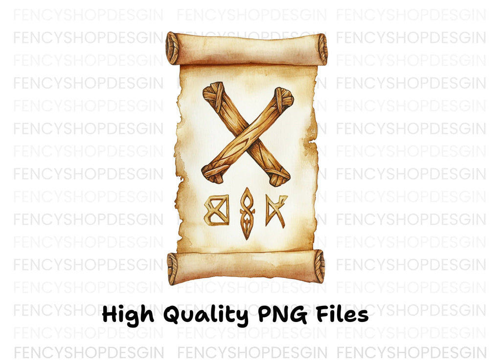 Ancient Runic Scroll Clipart Bundle