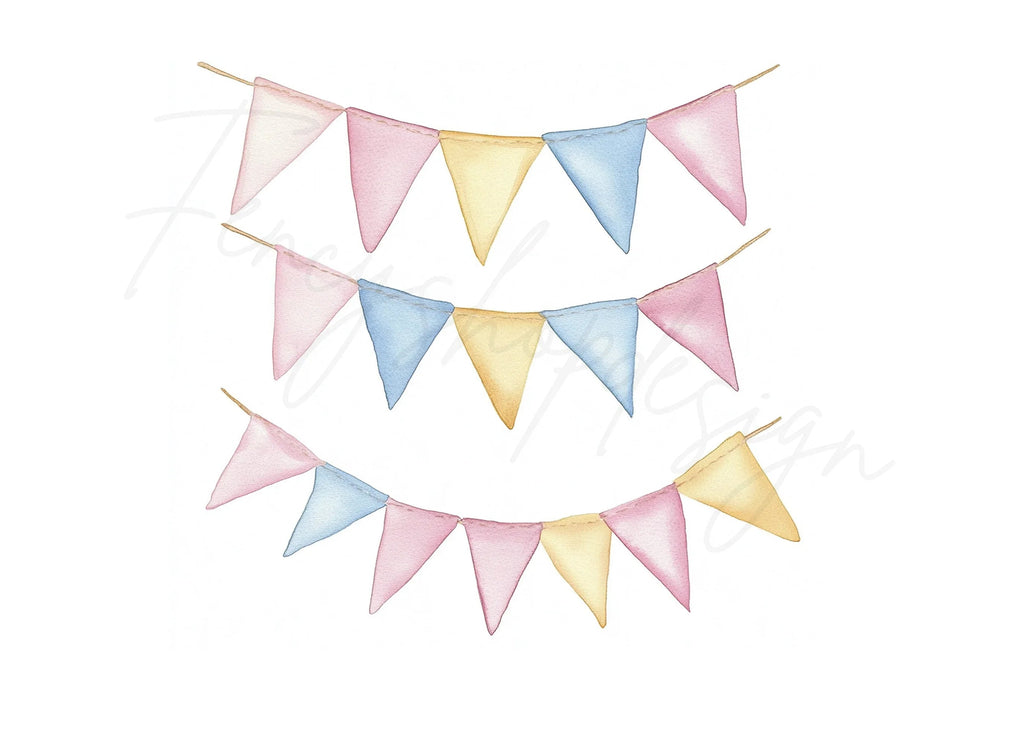 Pastel Bunting Clipart Bundle
