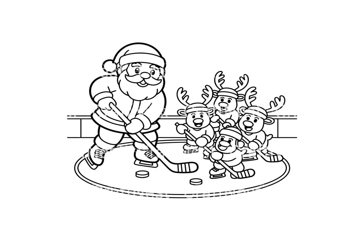 Santa Claus Hockey Coloring Books