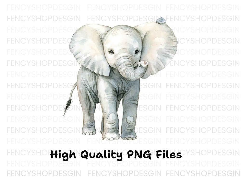 Cute Baby Elephant Clipart Bundle