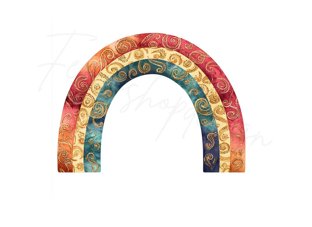 Boho Rainbow Clipart Bundle