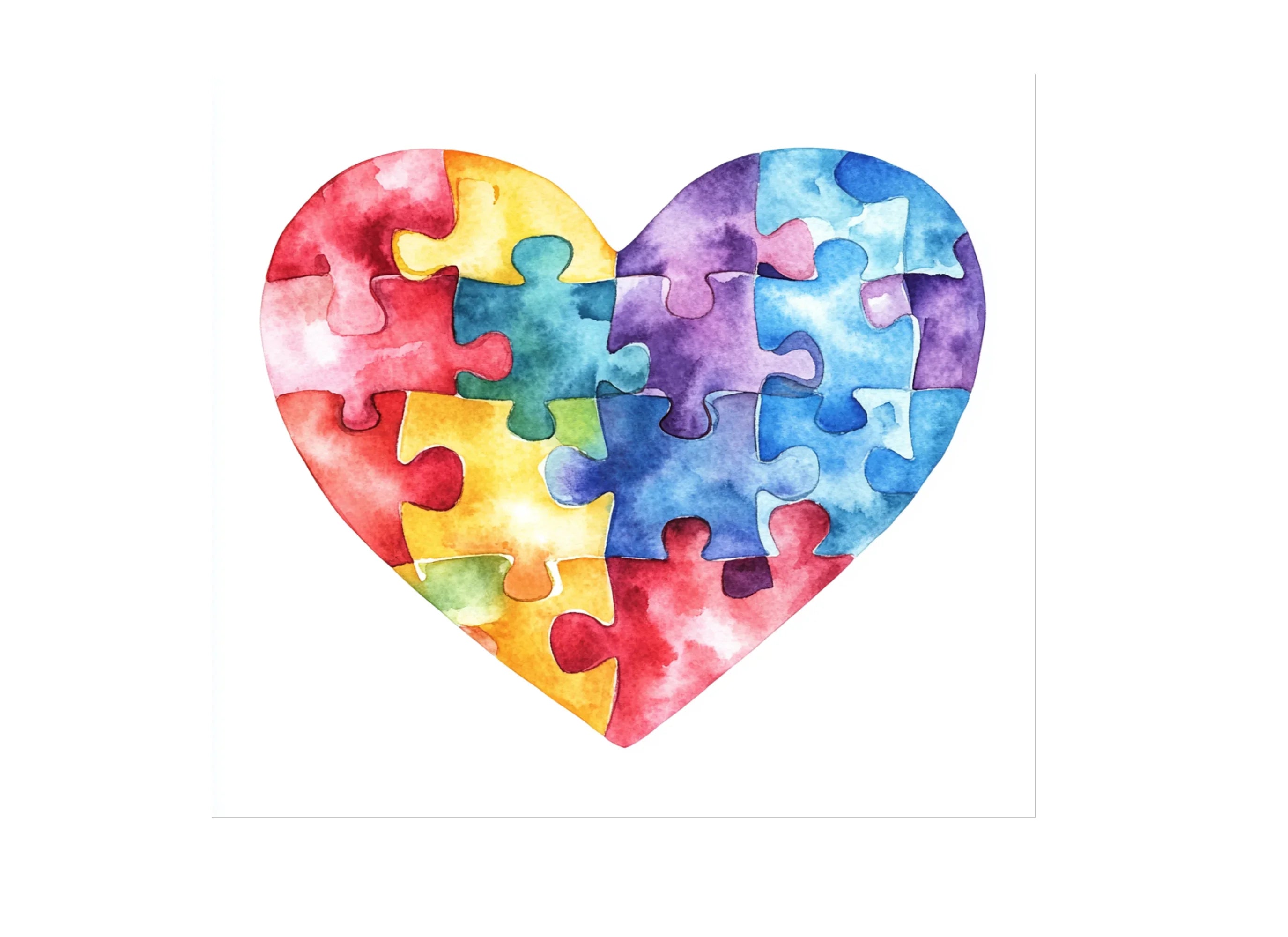 Puzzle Heart Clipart Bundle