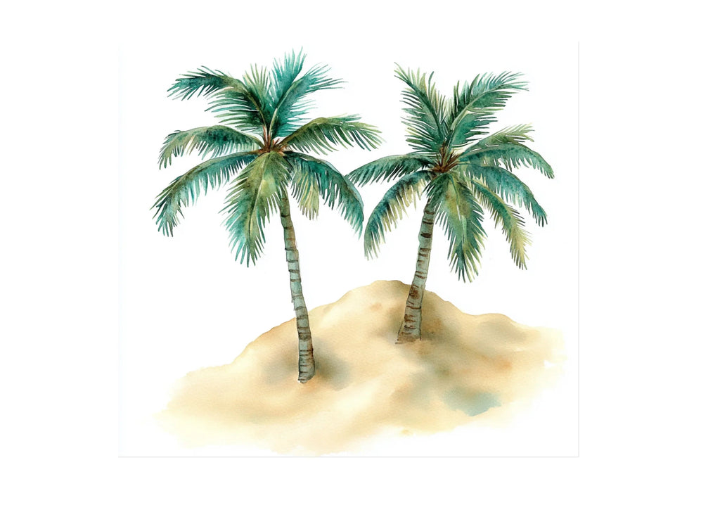 Tropical Palm Tree Island Clipart Bundle