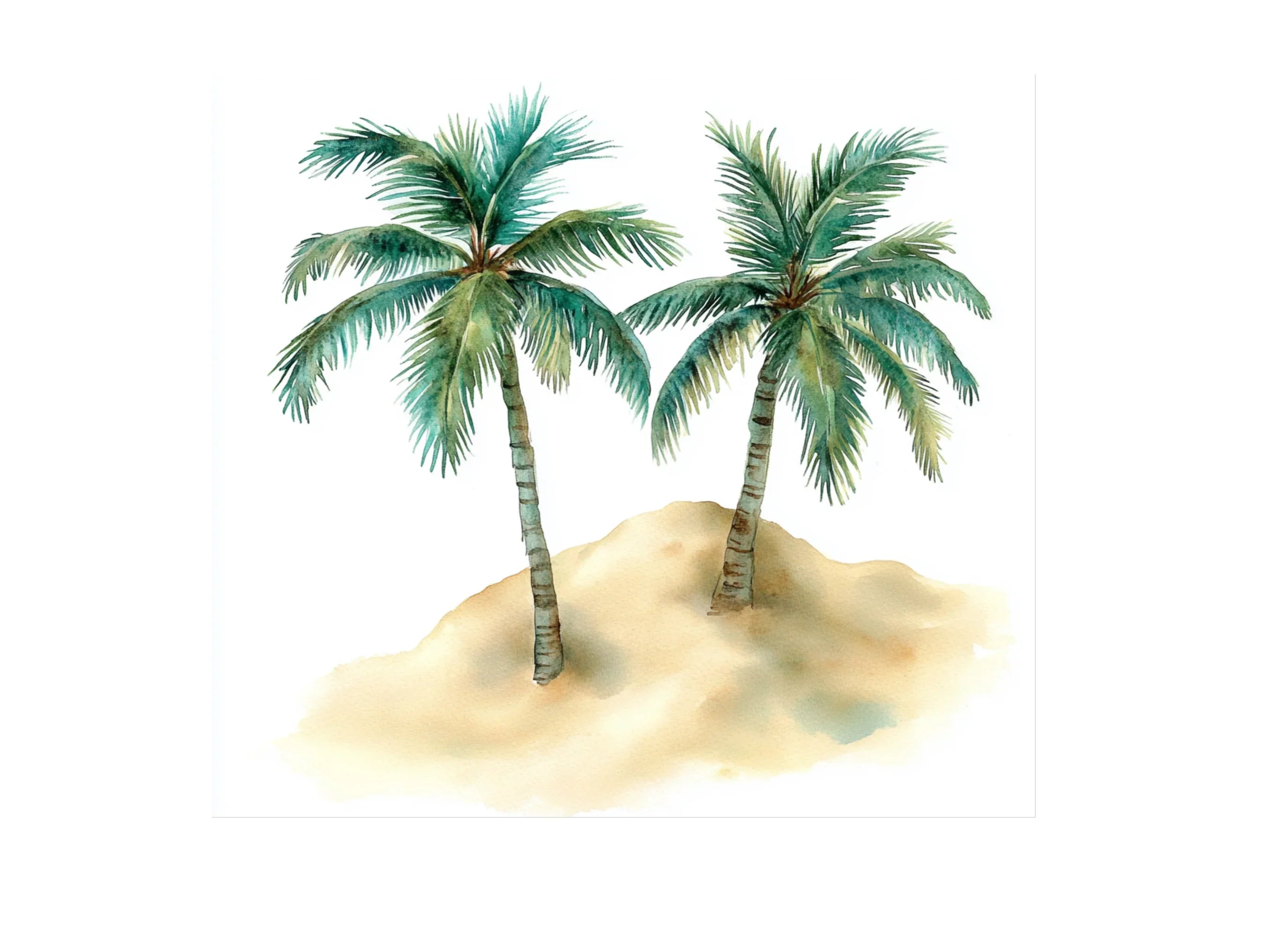 Tropical Palm Tree Island Clipart Bundle