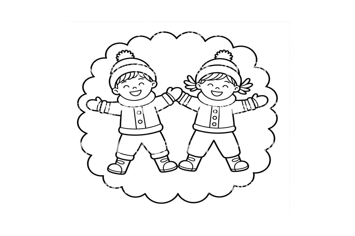 Snow Angels Winter Fun Coloring Books
