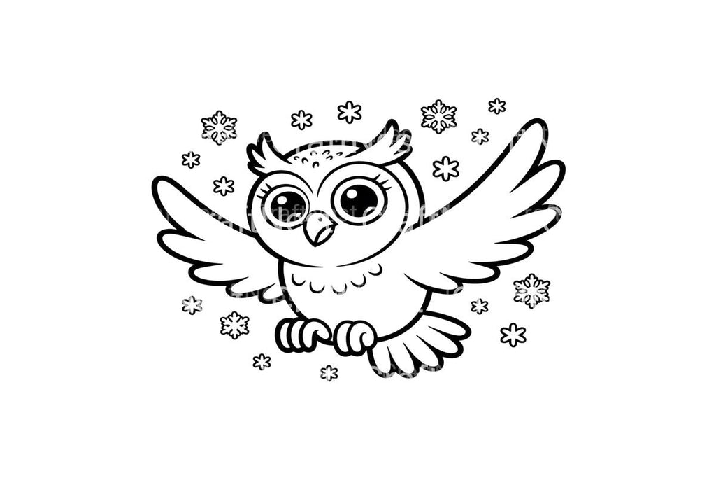 Cute Winter Owl Coloring Books