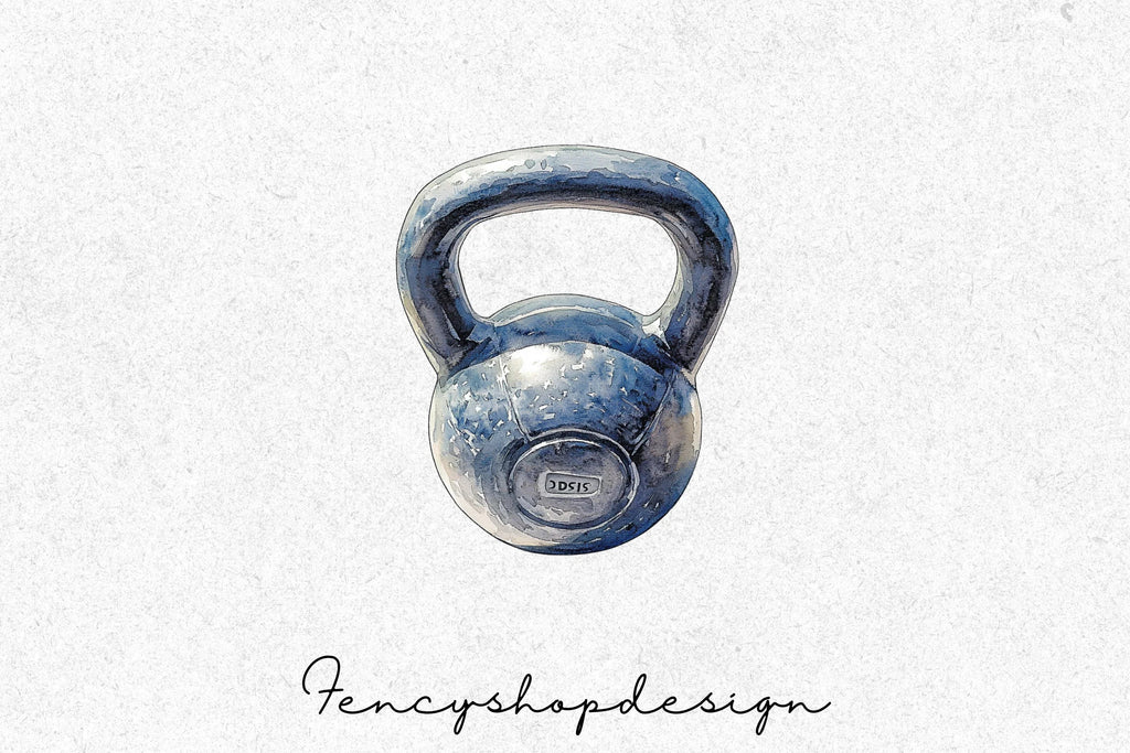 Realistic Gym Kettlebell Clipart Bundle