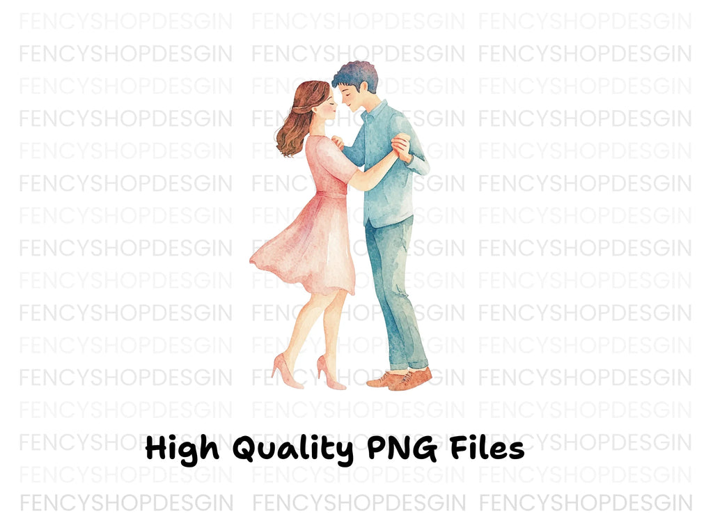 Romantic Couple Dancing Clipart Bundle