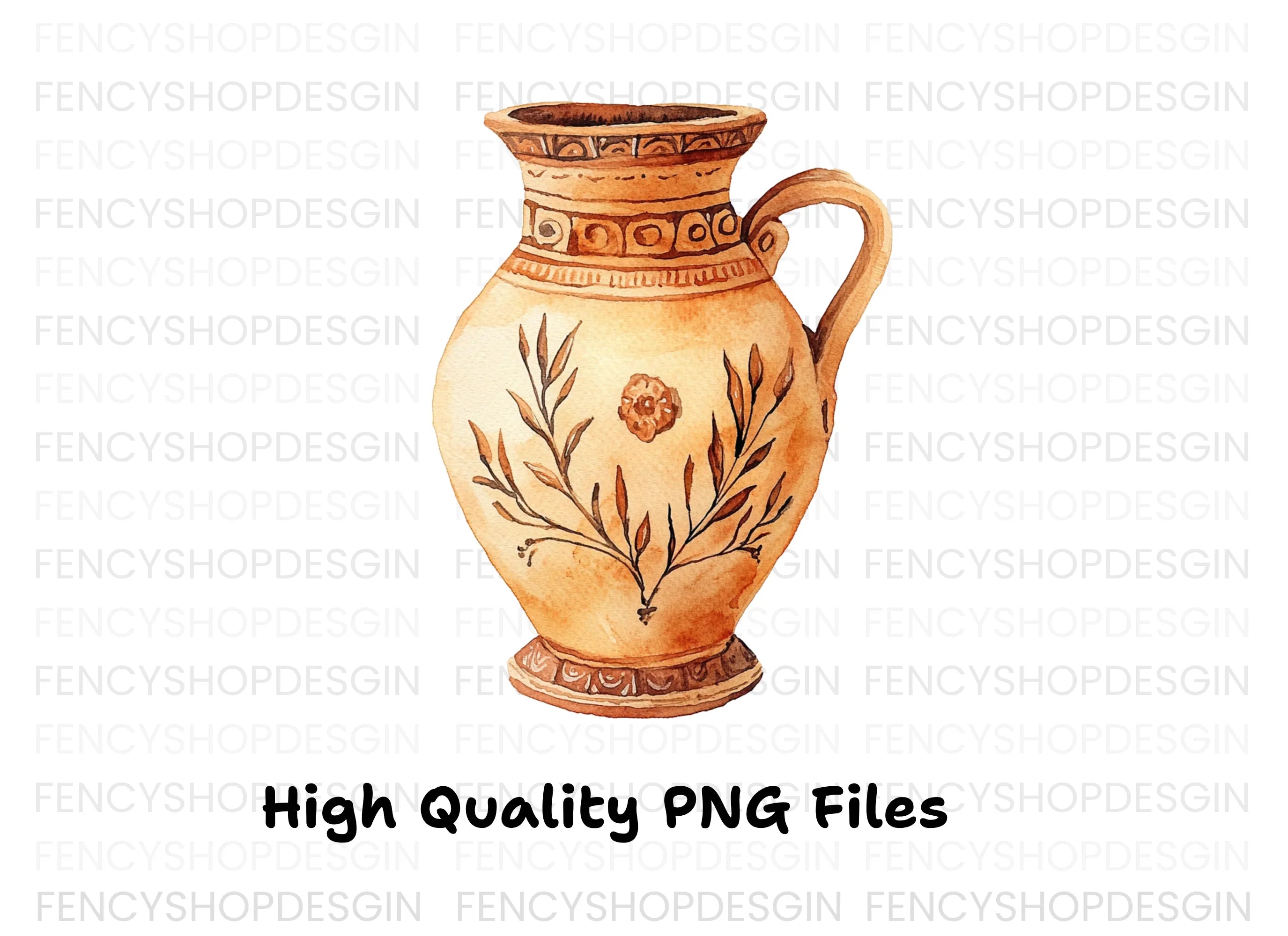 Vintage Ceramic Pitcher Clipart Bundle
