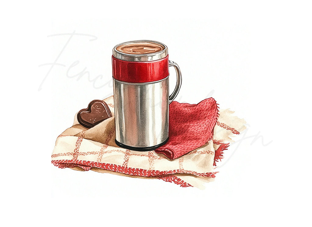 Thermos Hot Chocolate Bar Clipart Bundle