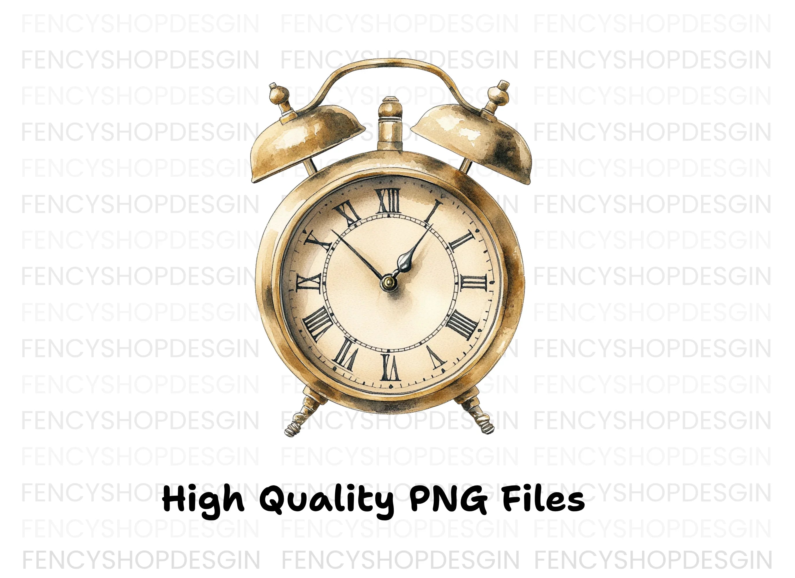 Vintage Alarm Clocks Clipart Bundle