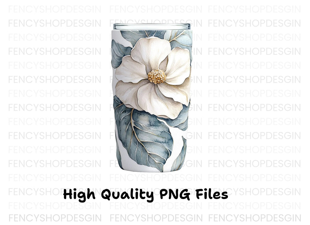Elegant Magnolia Tumbler Clipart Bundle