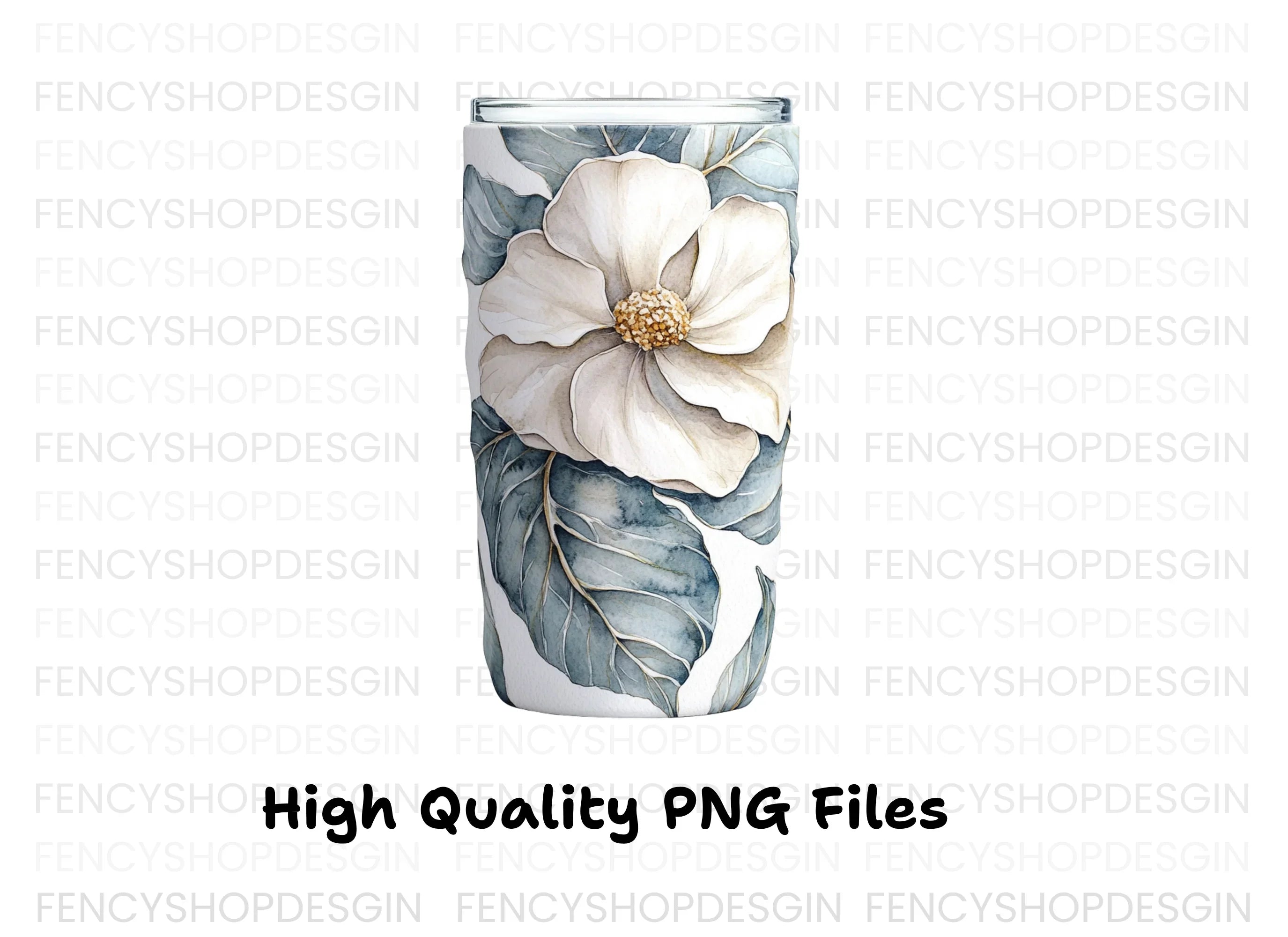 Elegant Magnolia Tumbler Clipart Bundle