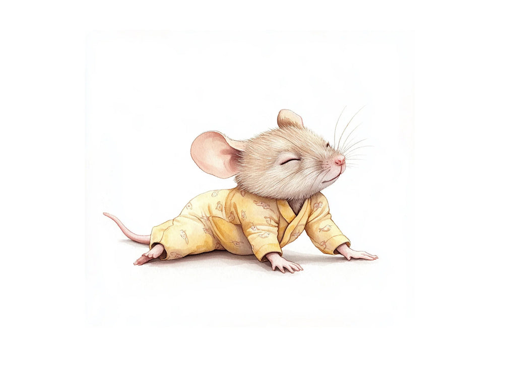 Cute Mice in Yellow Pajamas Clipart Bundle