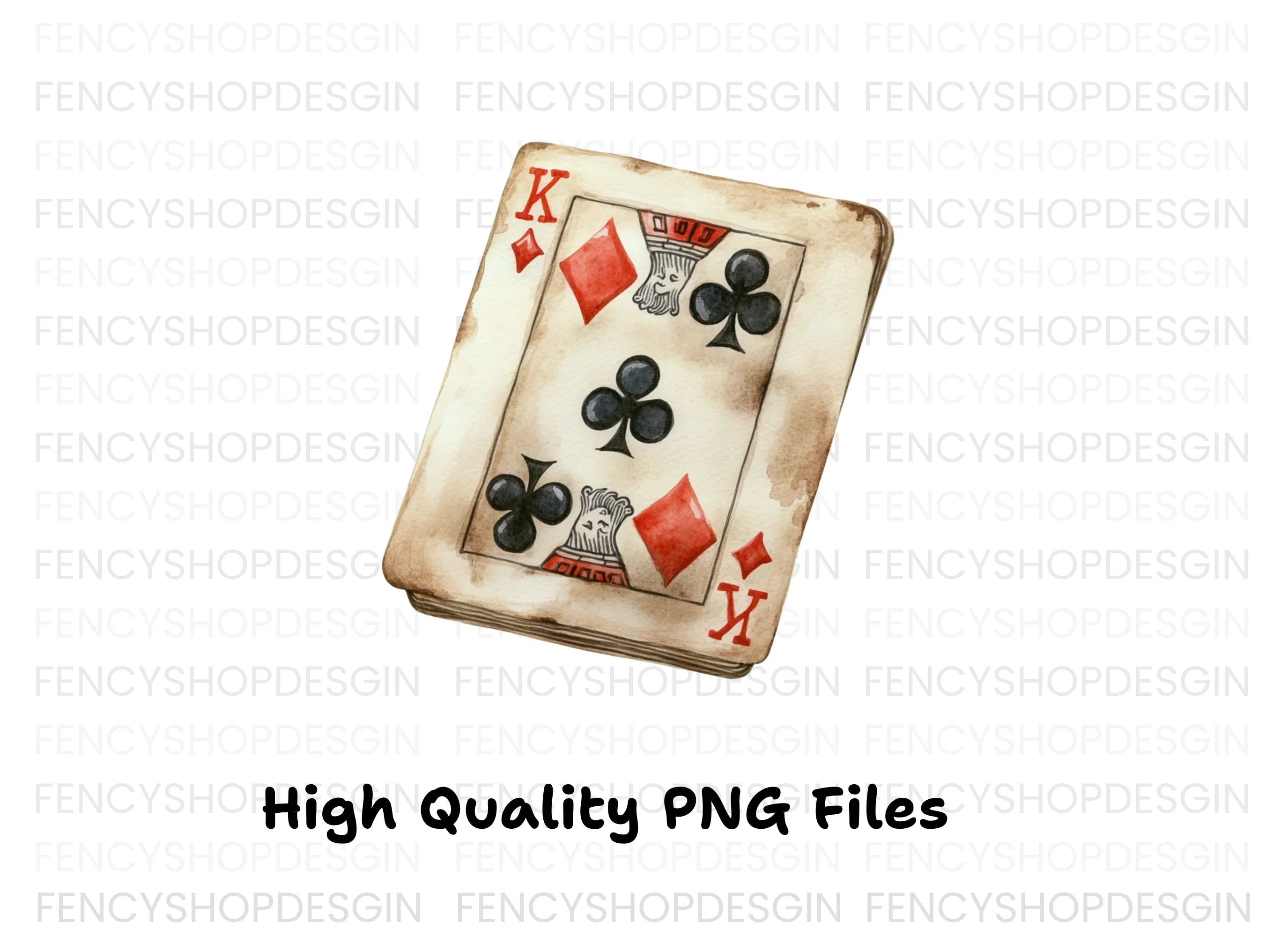 Aged King Playing Card Clipart Bundle