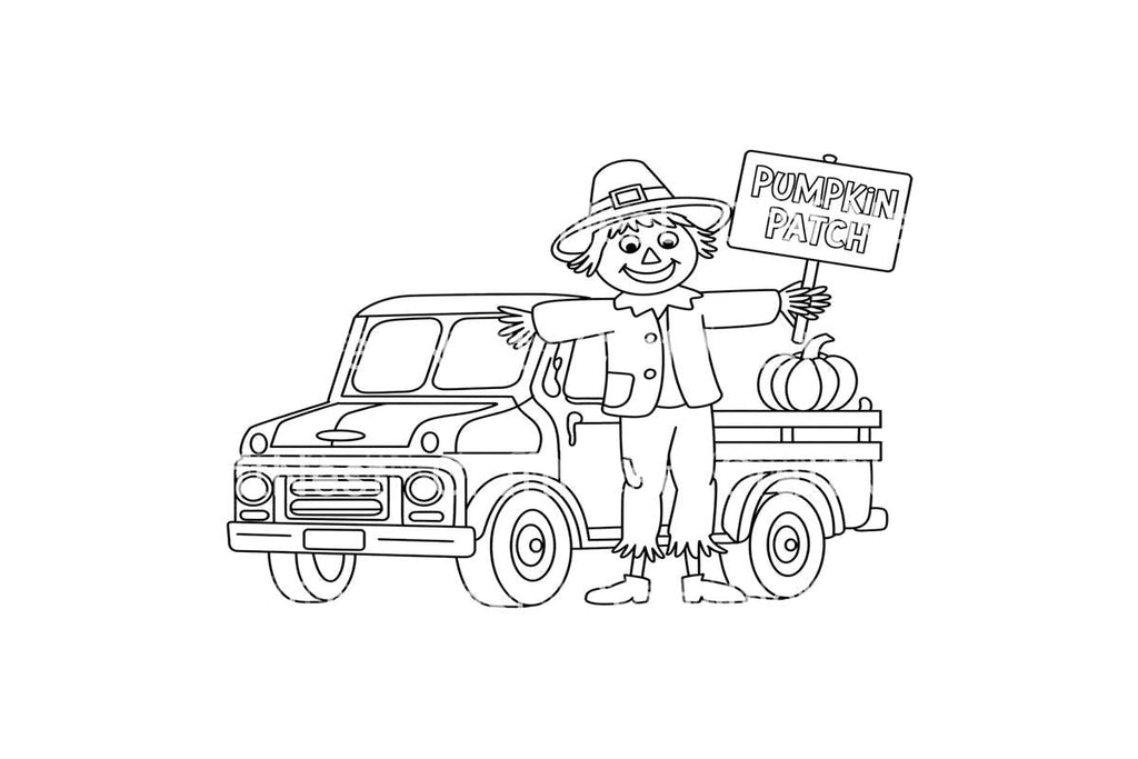 Autumn Pumpkin Patch Truck Coloring Books