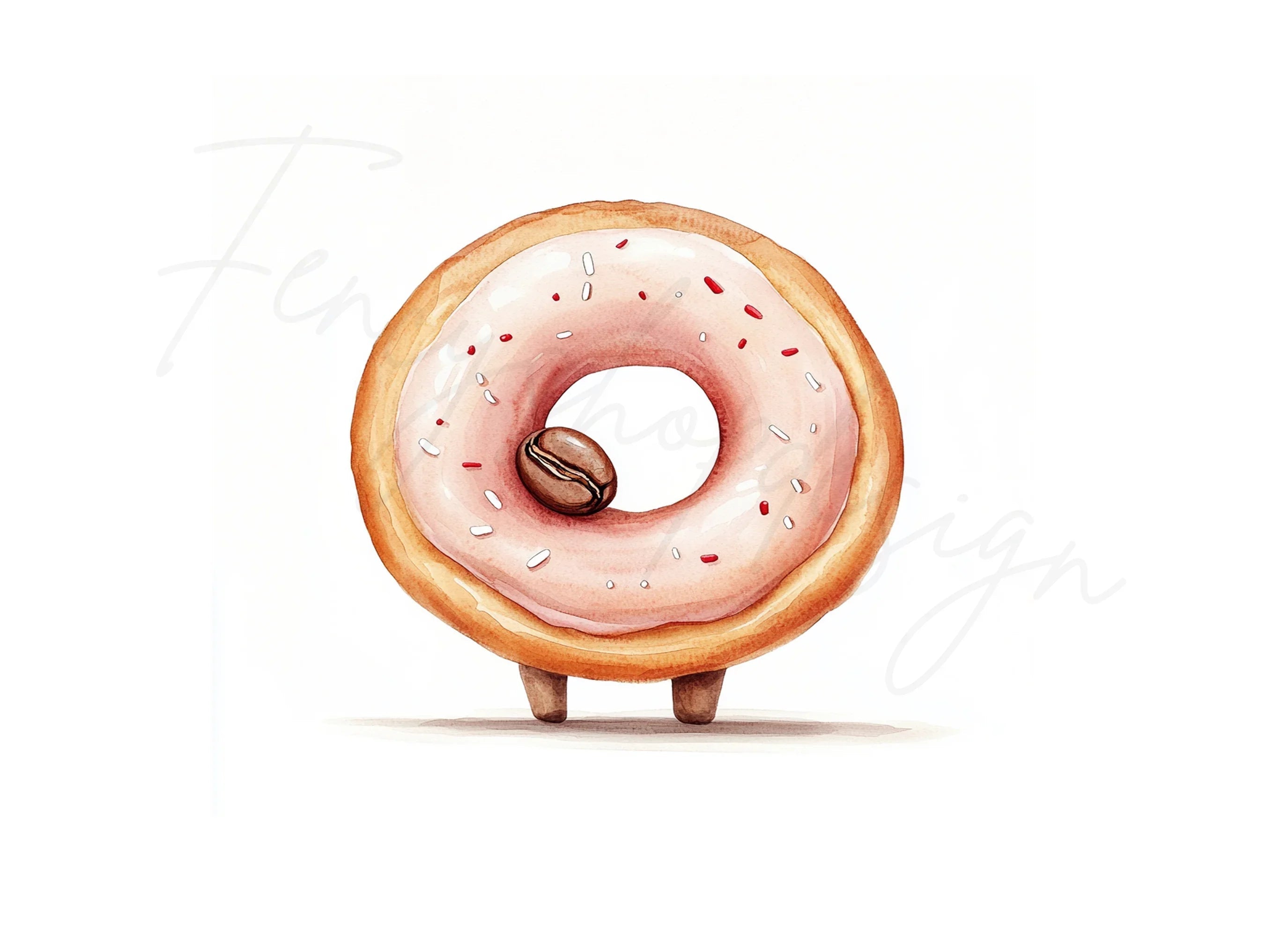 Cute Donut and Coffee Bean Clipart Bundle