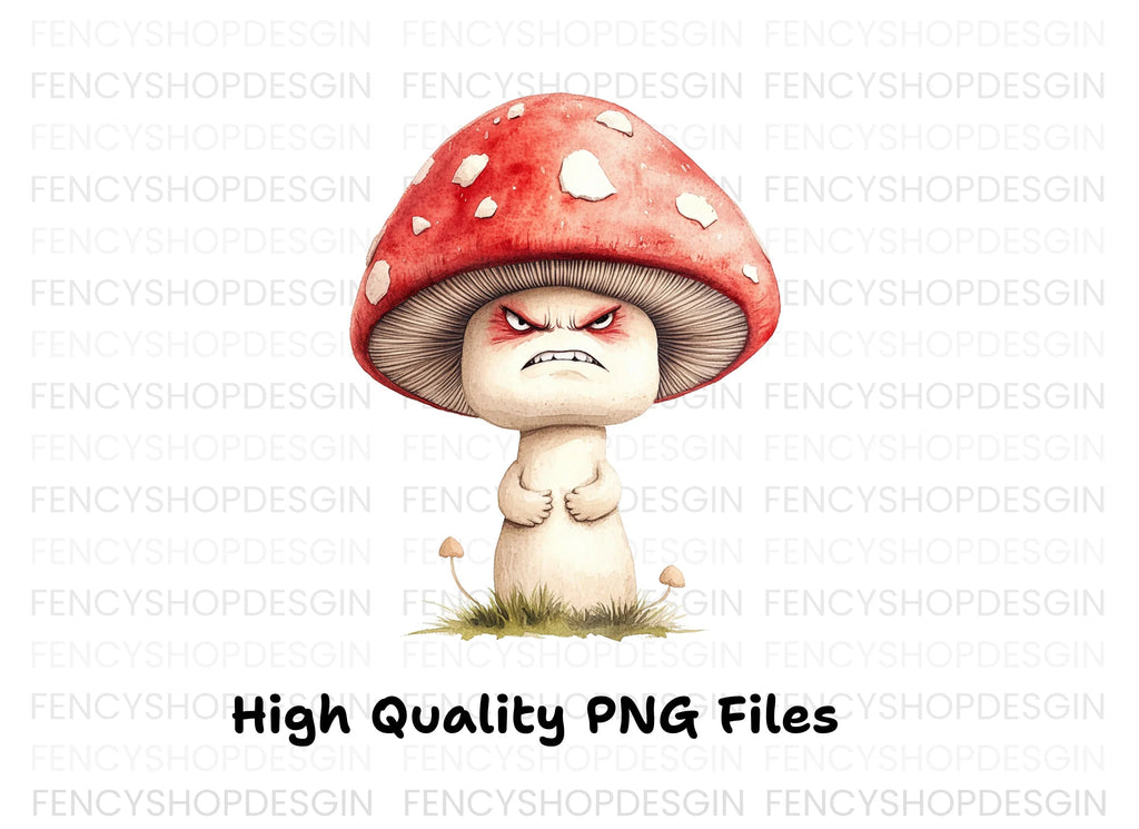 Angry Mushroom Clipart Bundle