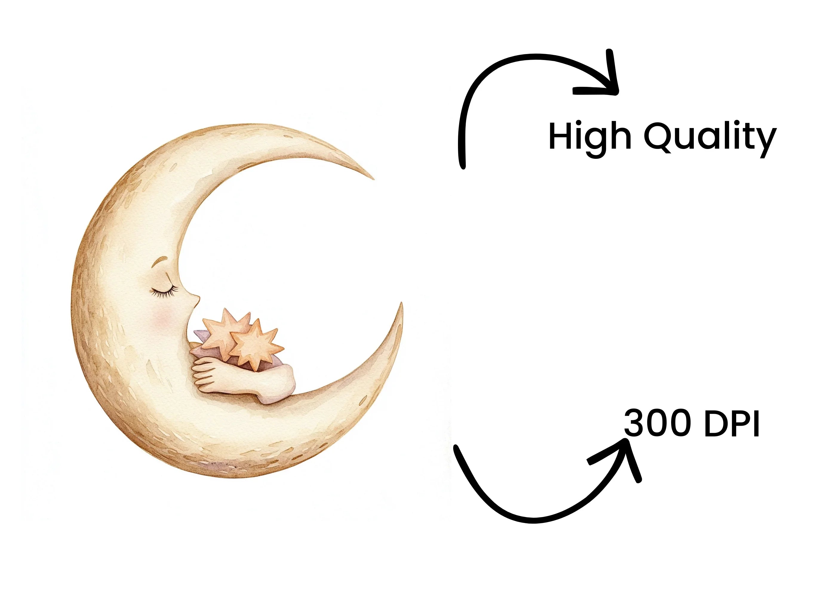 Dreamy Moon and Stars Clipart Bundle