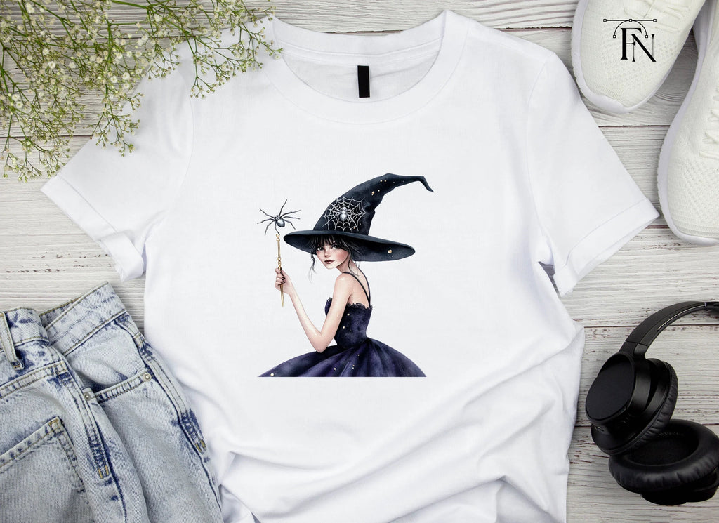 Mystical Witch with Spider Wand Clipart Bundle
