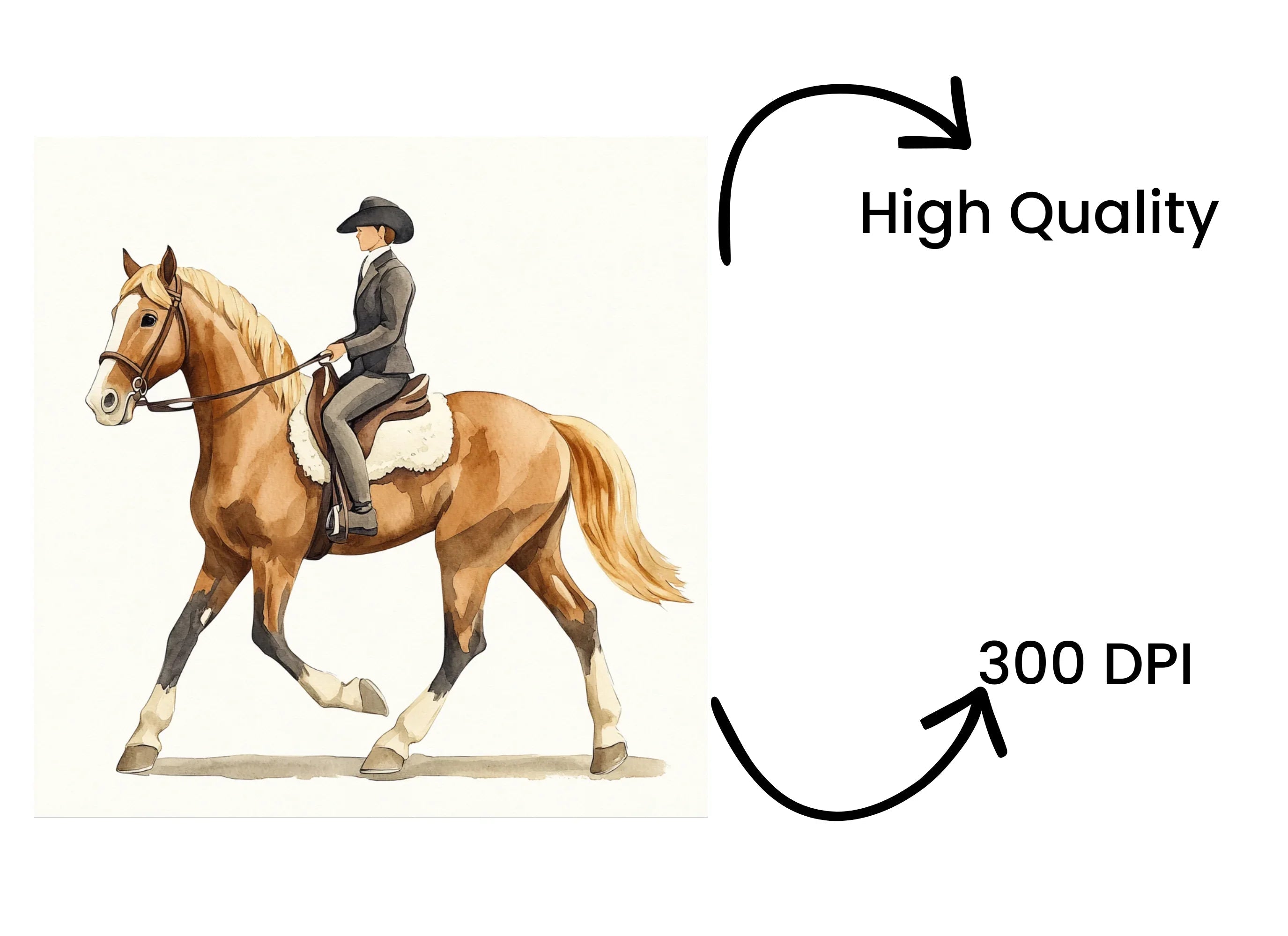 Equestrian Horse Rider Clipart Bundle
