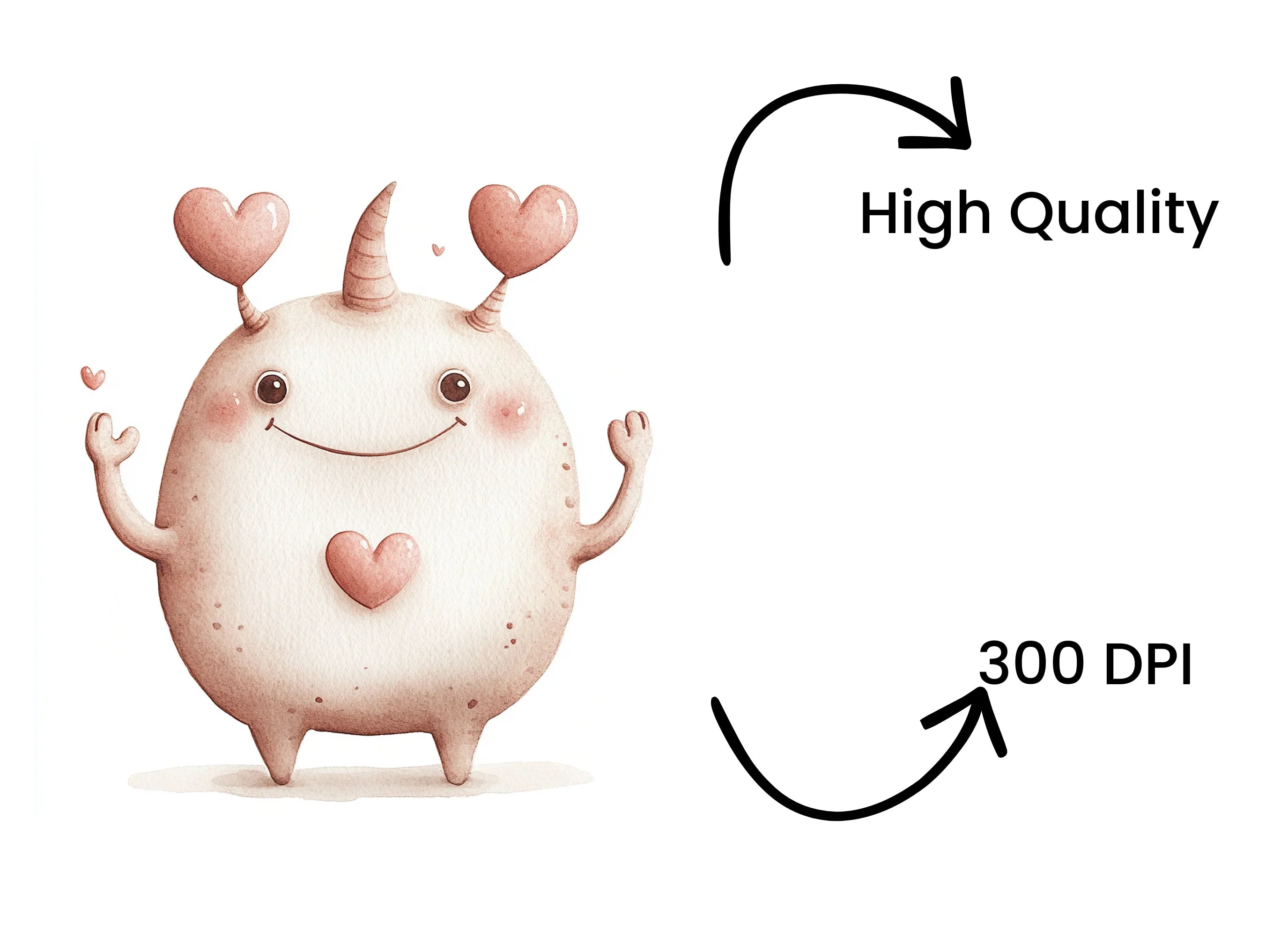 Cute Love Monster Clipart Bundle