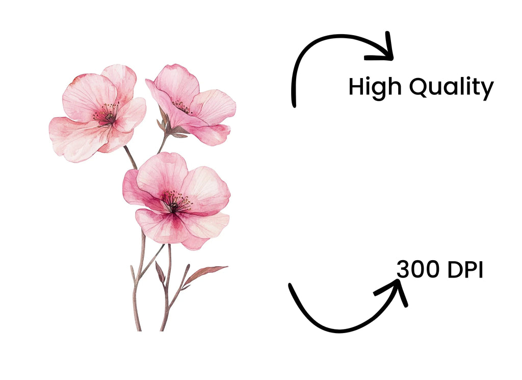 Pink Floral Clipart Bundle