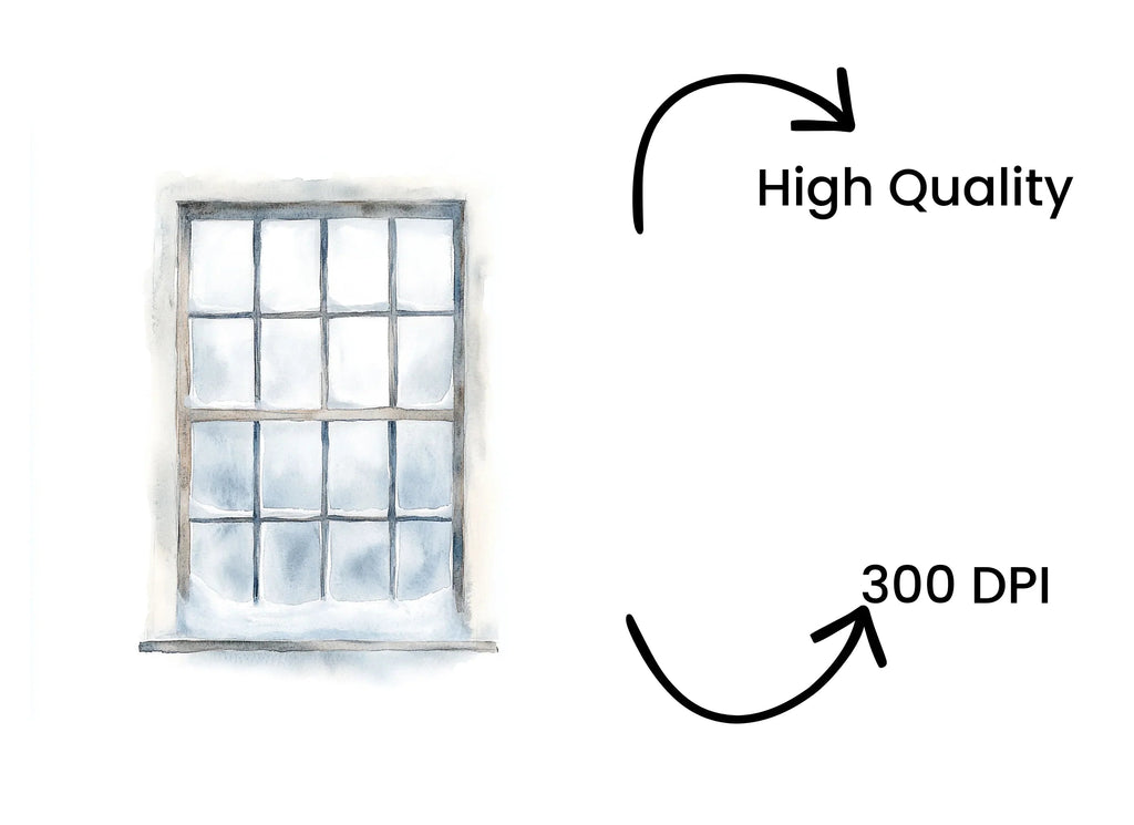Frosted Winter Window Clipart Bundle