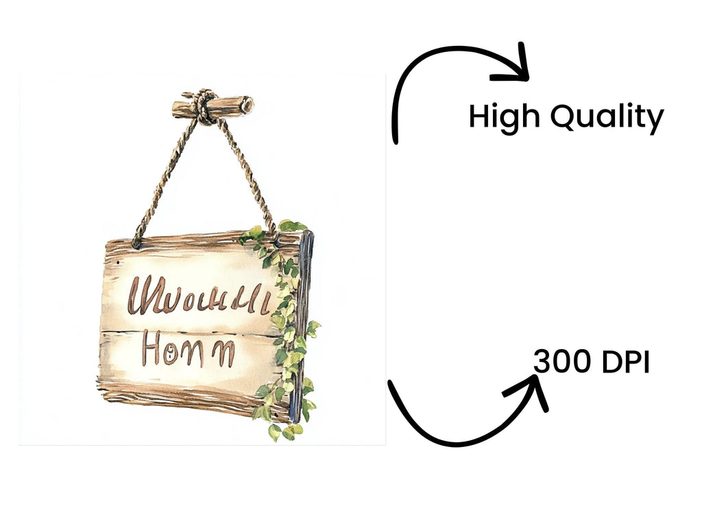 Hanging Wooden Signs Clipart Bundle