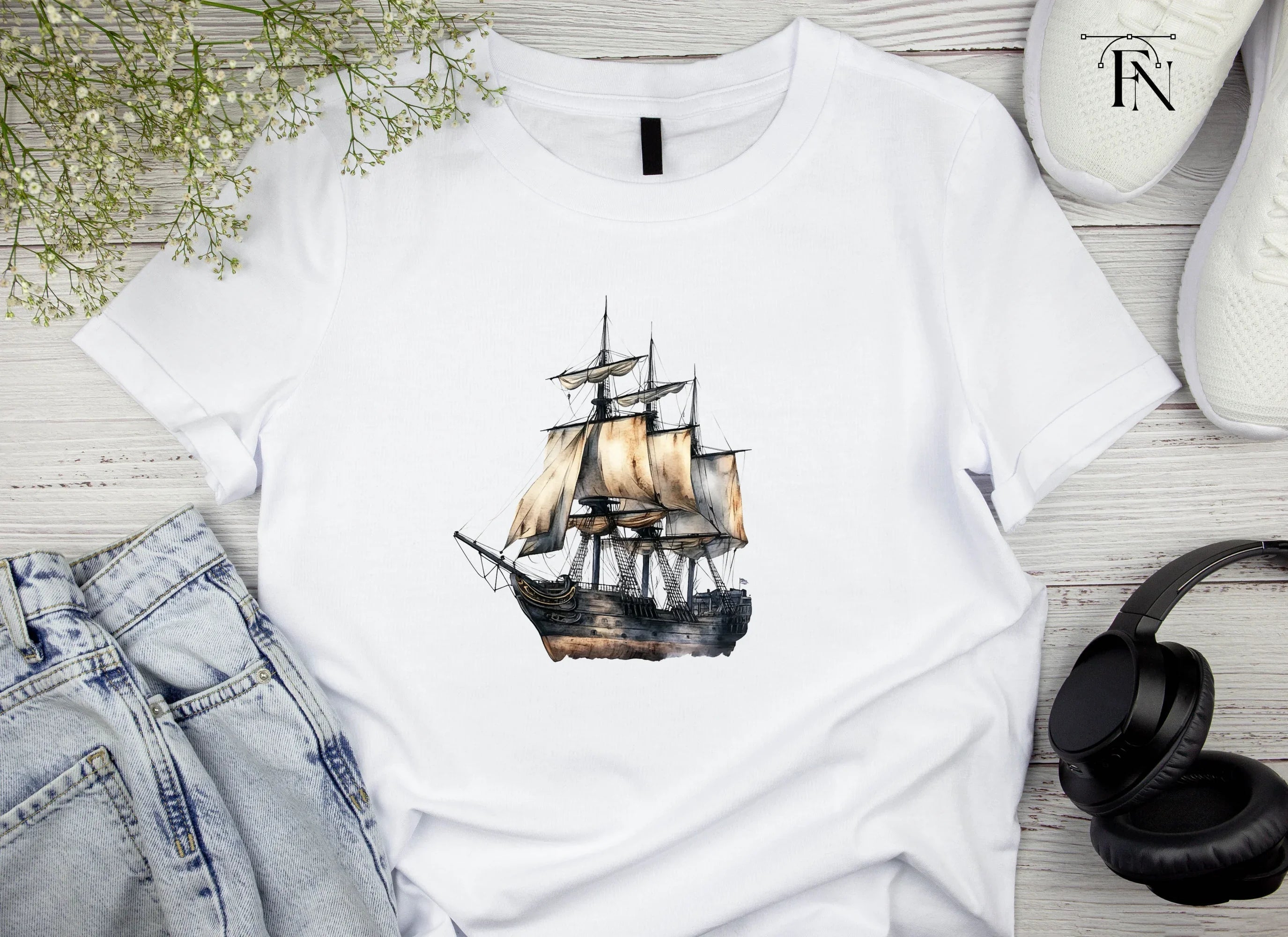 Vintage Galleon Ship Clipart Bundle