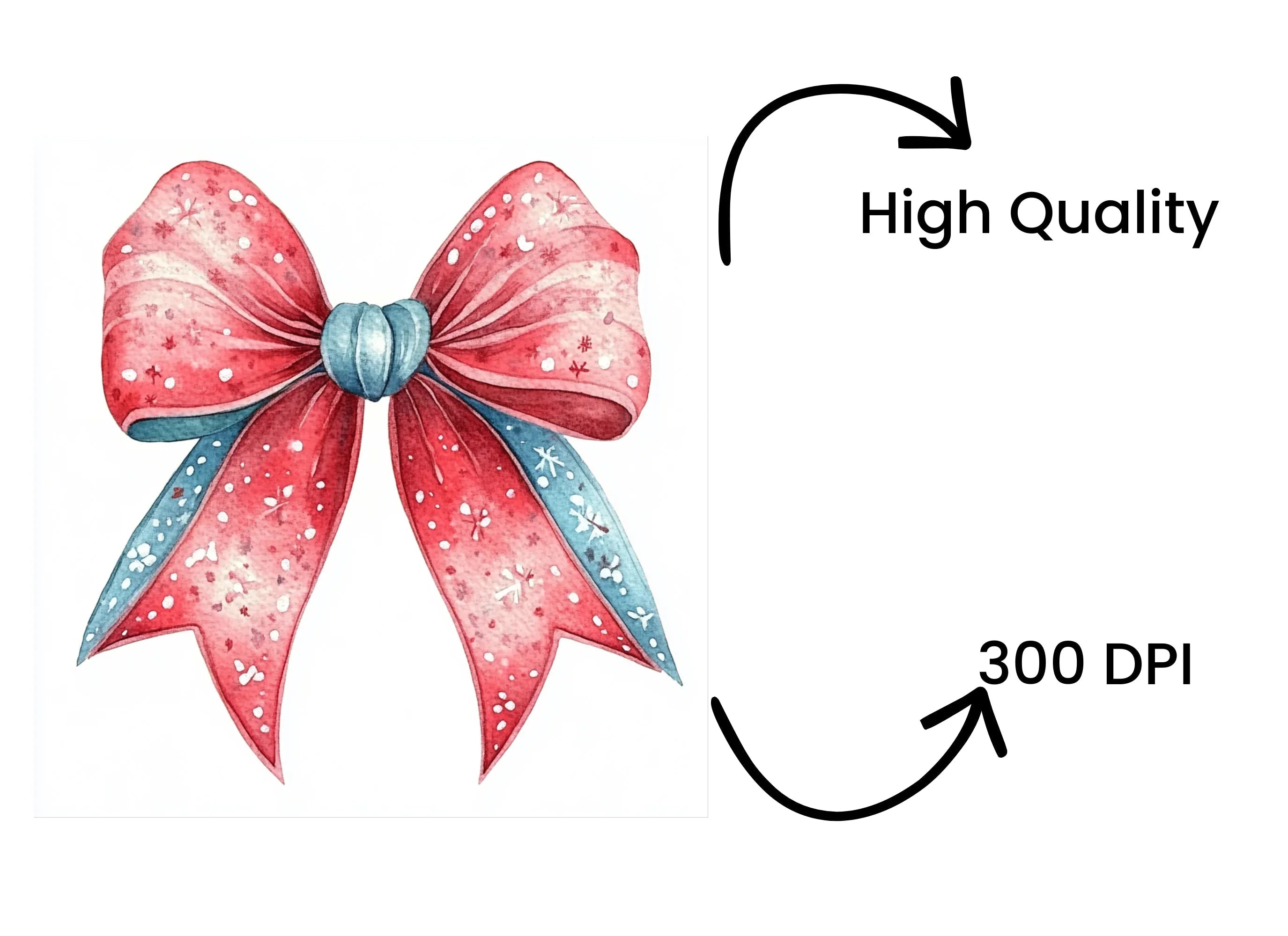 Red Christmas Bow Clipart Bundle