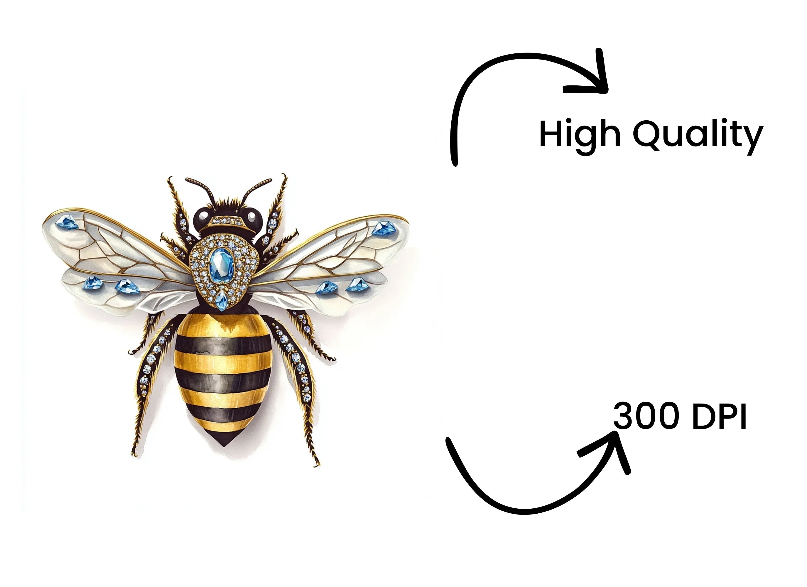 Jeweled Bee Clipart Bundle