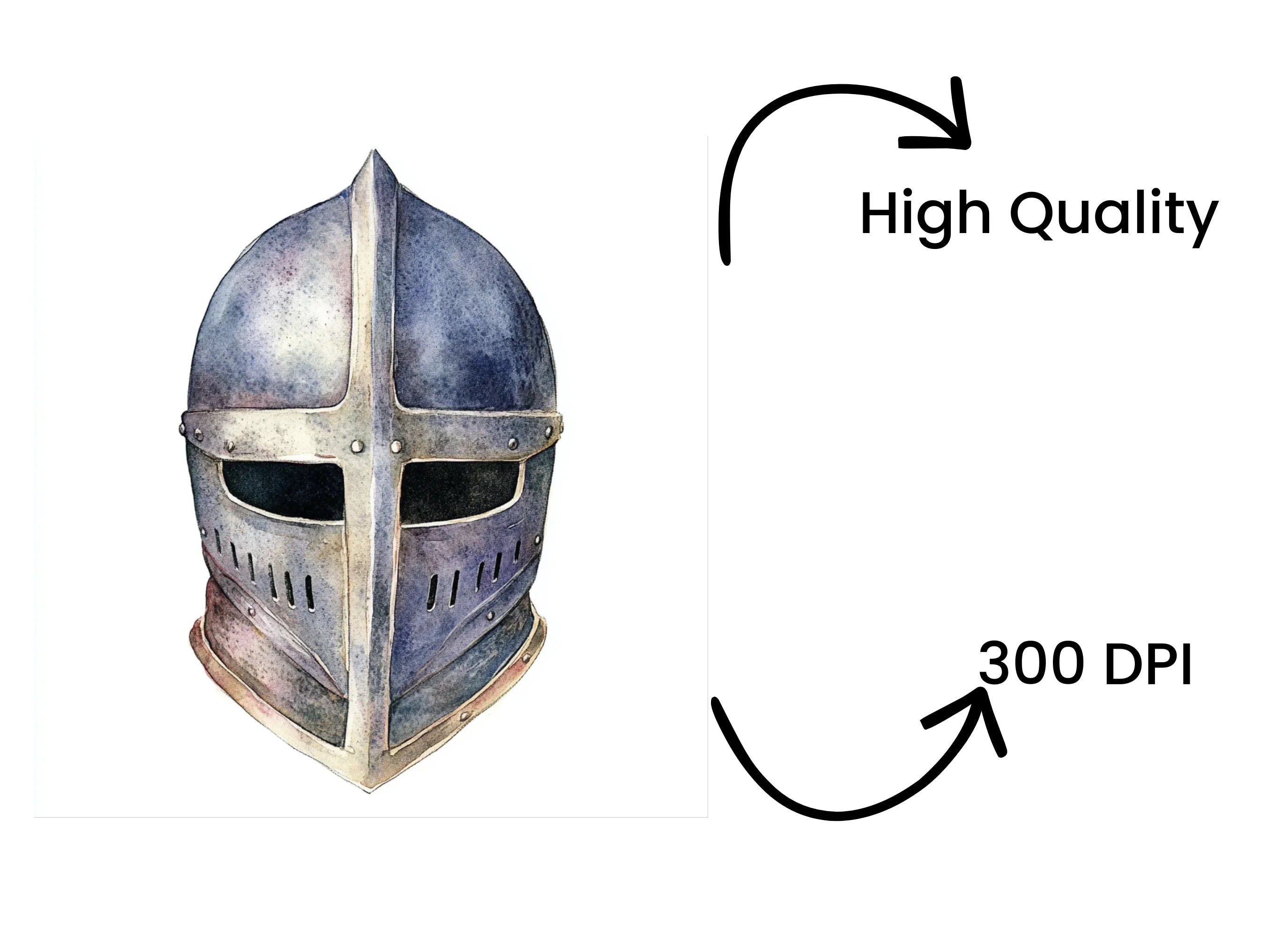 Fantasy Knight Helmets Clipart Bundle