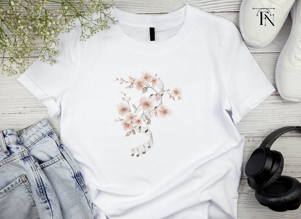 Cherry Blossom Music Notes Clipart Bundle
