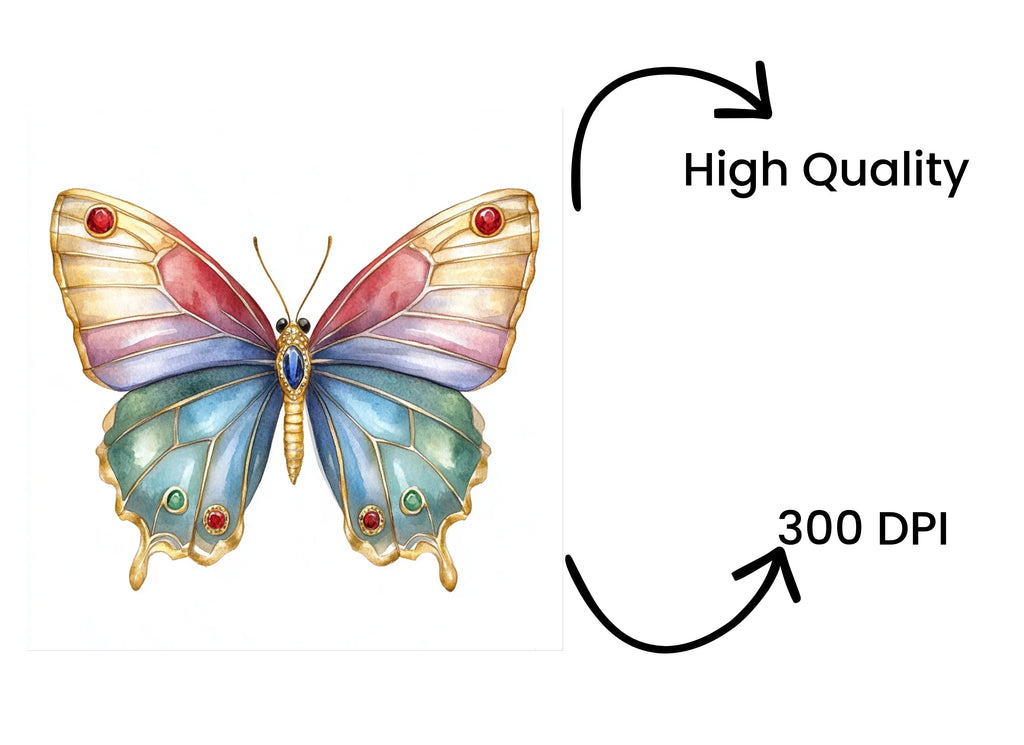 Gemstone Butterfly Clipart Bundle