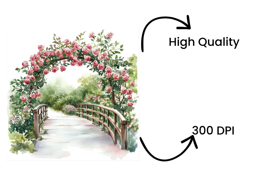 Floral Bridge Clipart Bundle