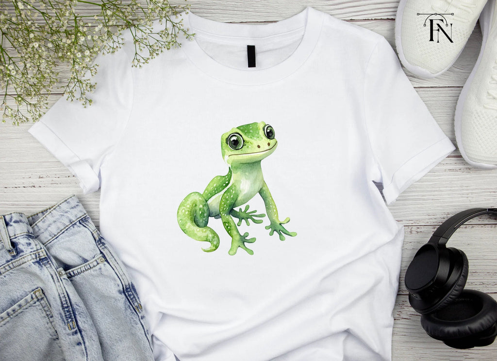 Cute Green Gecko Clipart Bundle