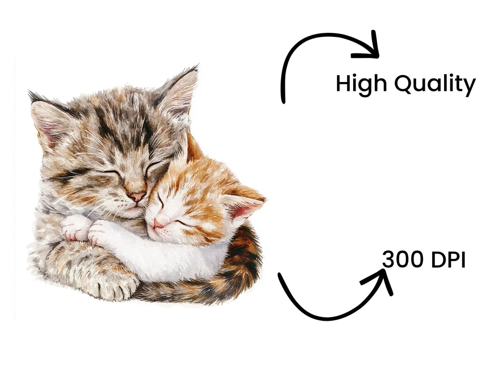 Cute Sleeping Kittens Clipart Bundle