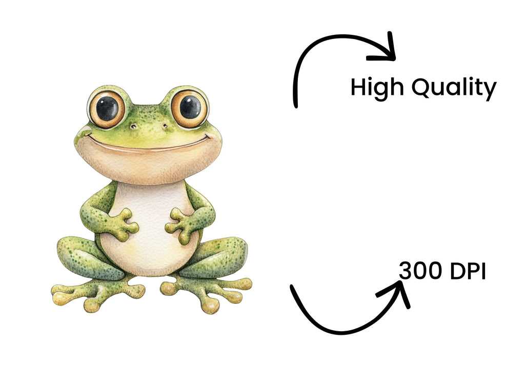 Charming Green Frog Clipart Bundle