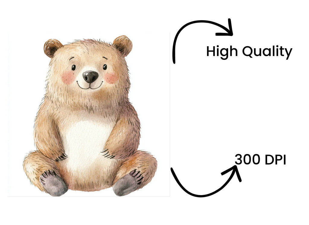 Adorable Sitting Bear Clipart Bundle