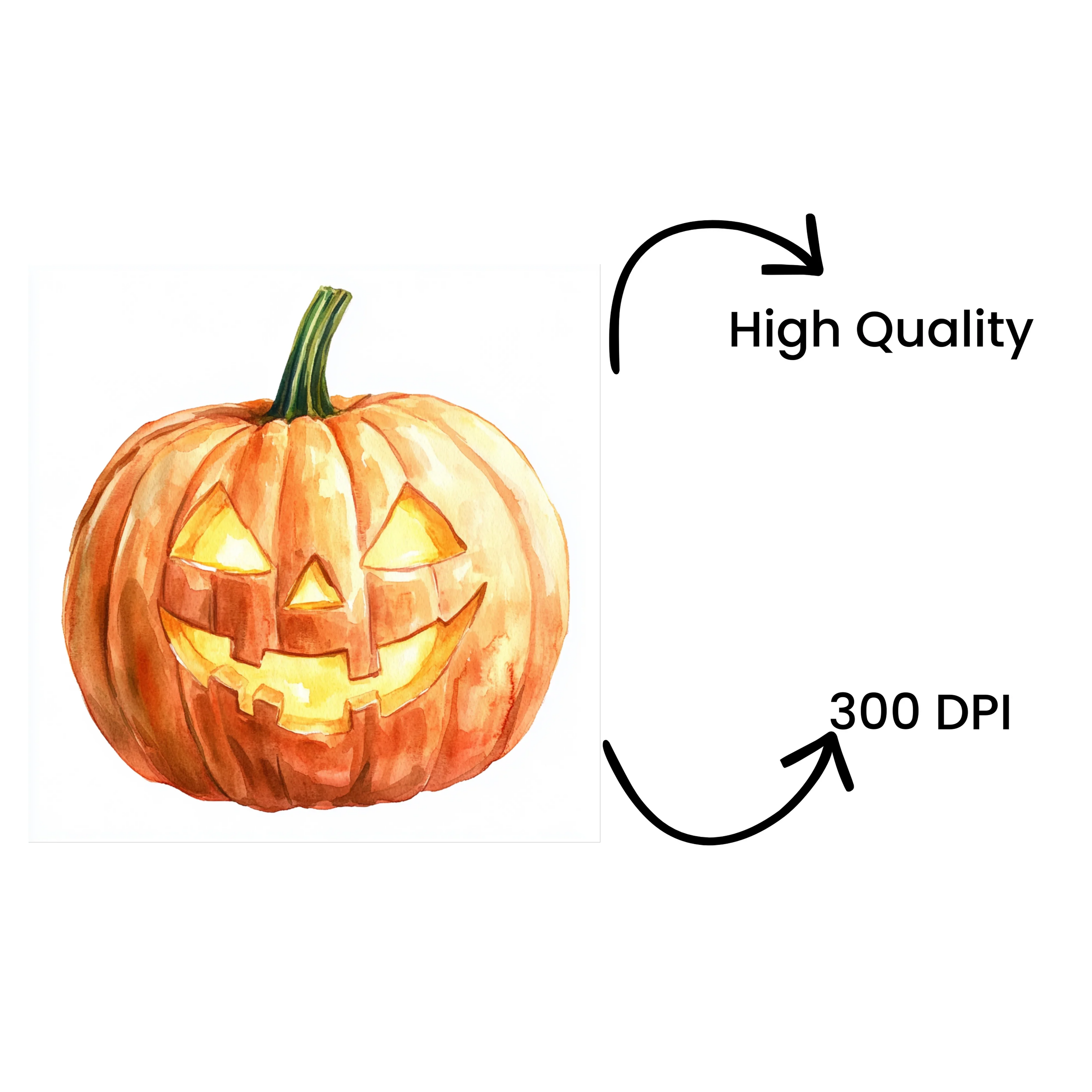 Glowing Halloween Pumpkin Clipart Bundle