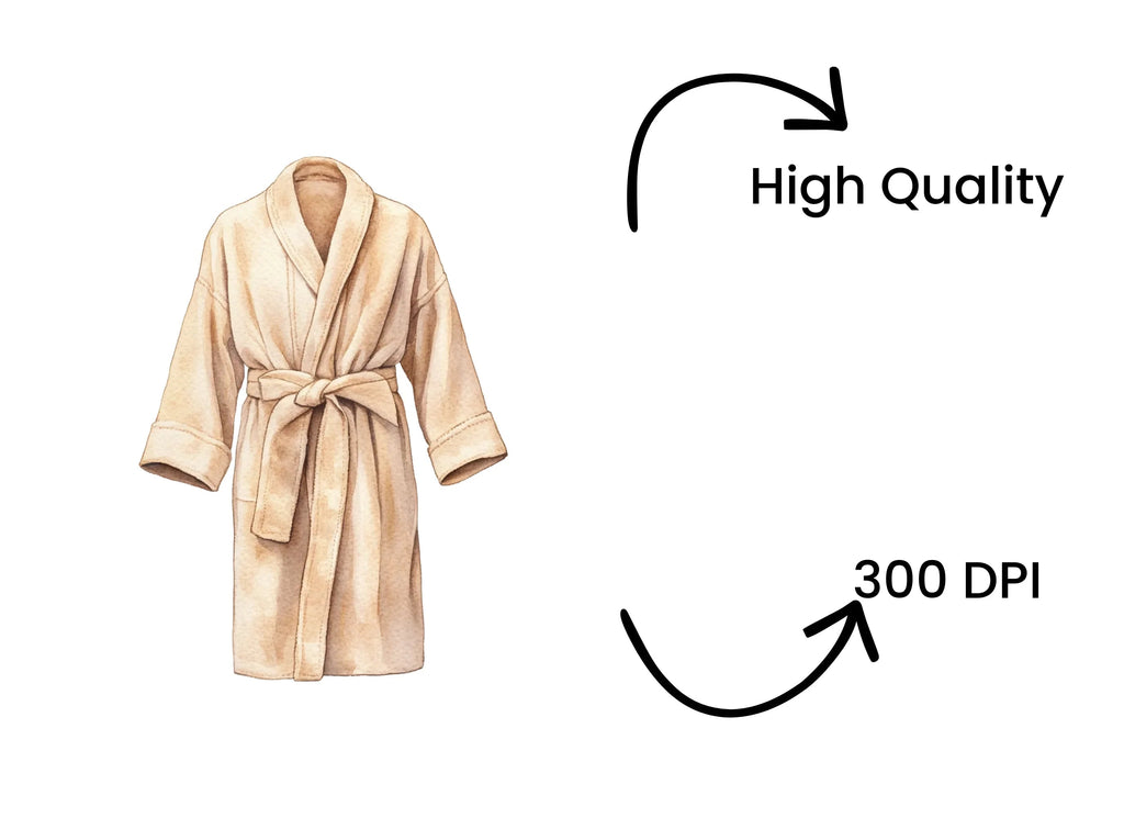 Cozy Beige Bathrobe Clipart Bundle