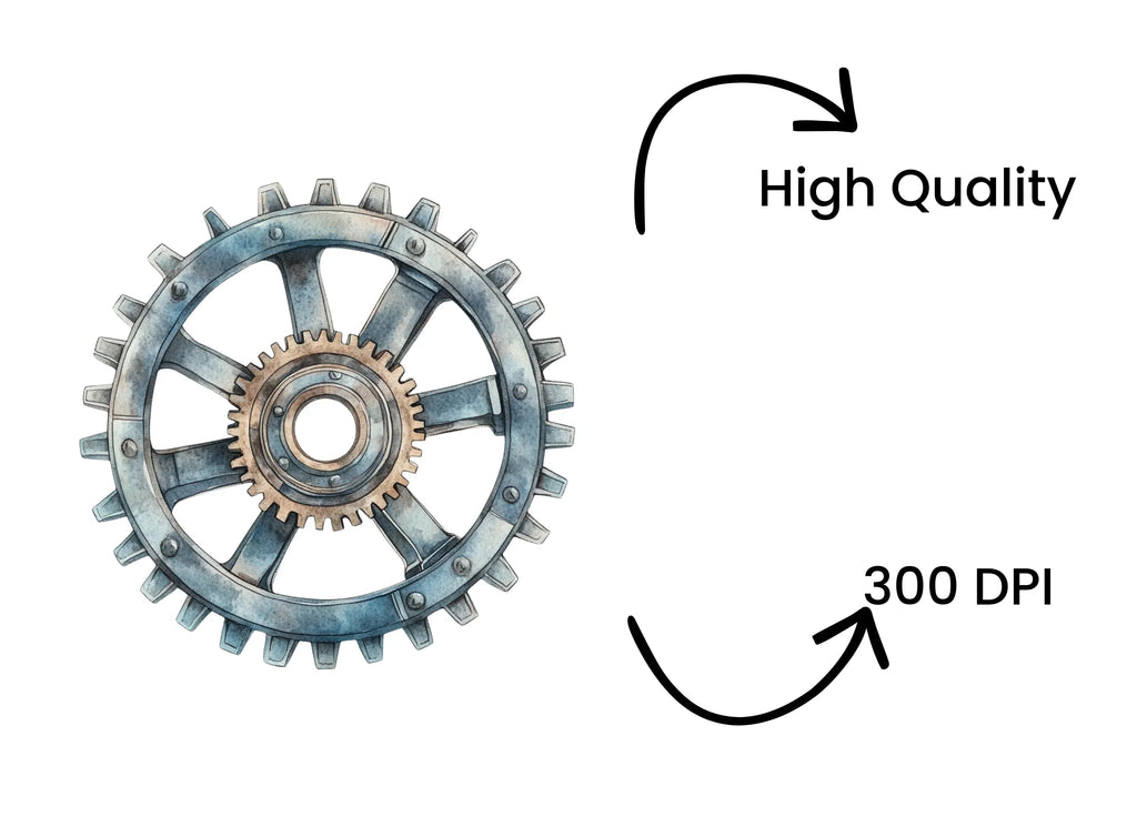 Industrial Steampunk Gear Wheel Clipart Bundle