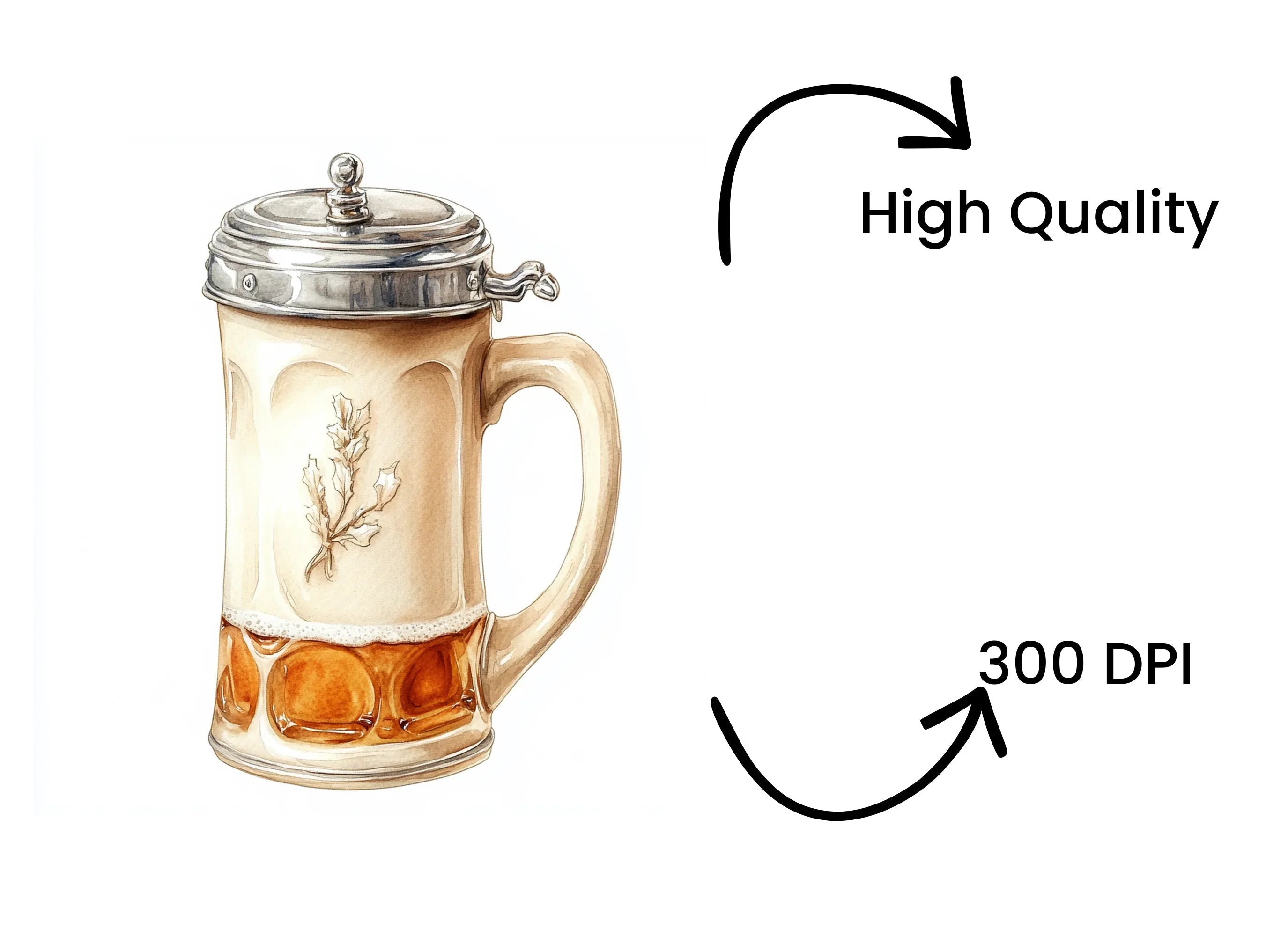 Oktoberfest Beer Stein Clipart Bundle