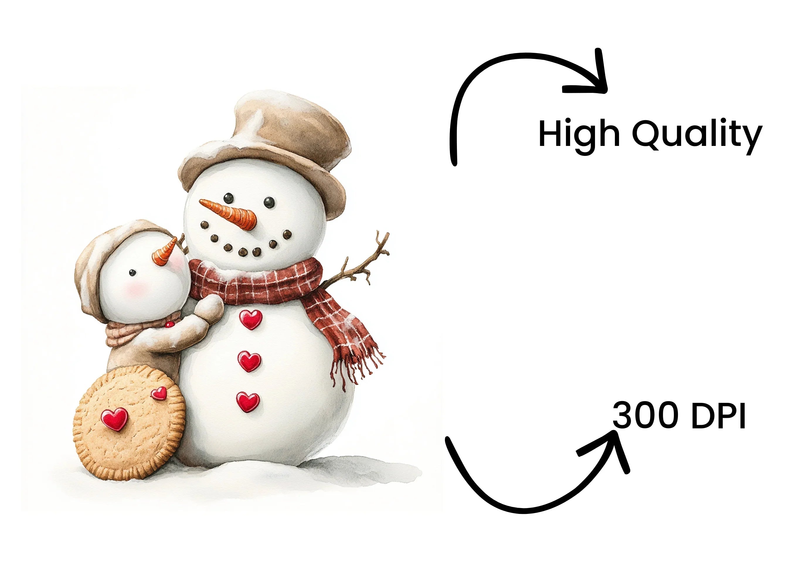 Snowman Couple Winter Holiday Clipart Bundle