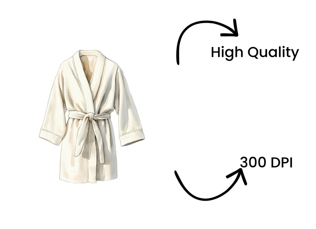White Bathrobe Spa Clipart Bundle