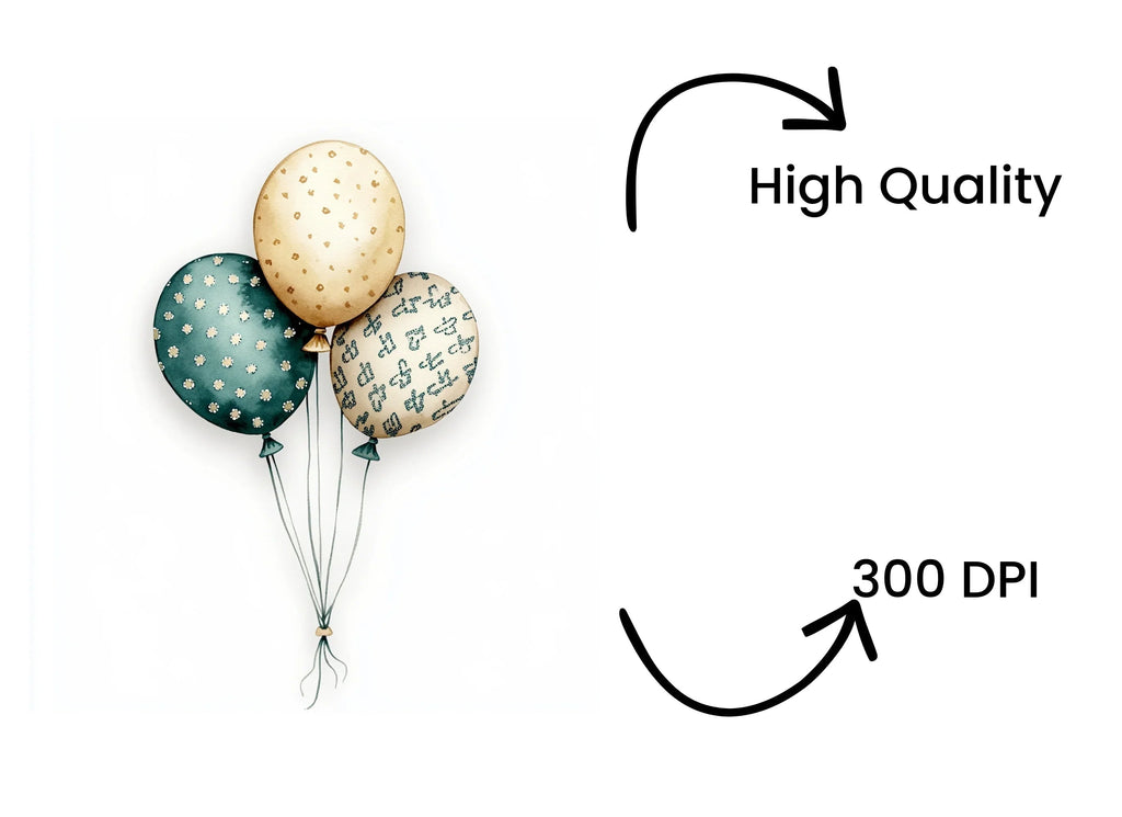 Boho Balloon Clipart Bundle