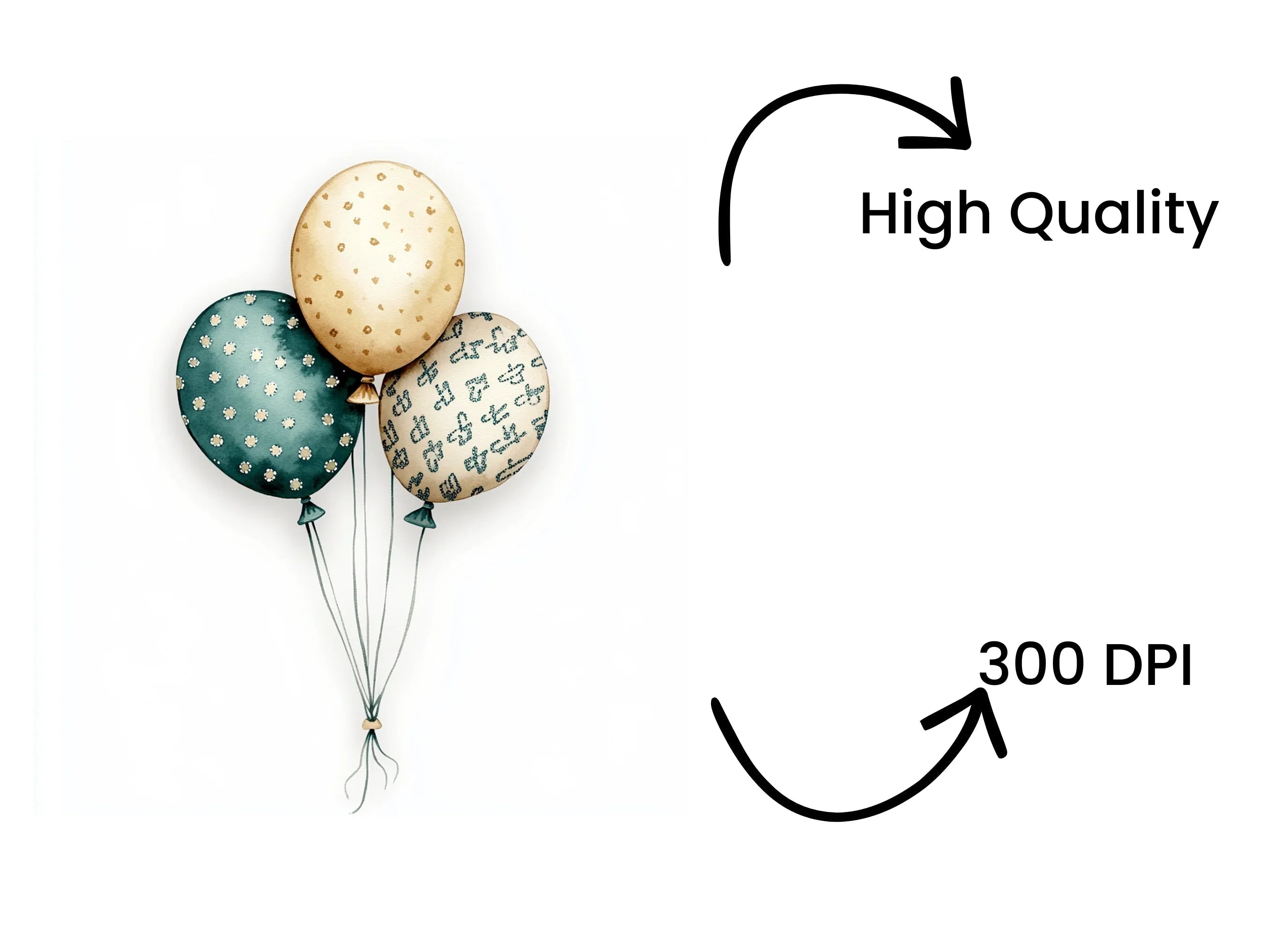 Boho Balloon Clipart Bundle