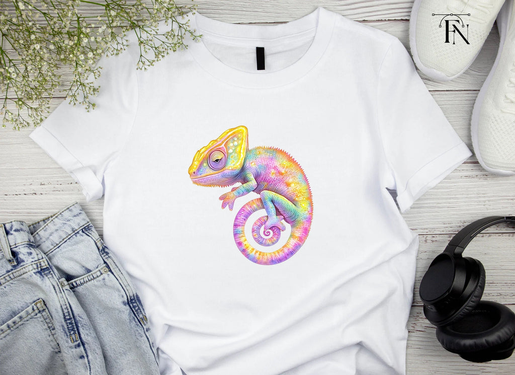 Vibrant Rainbow Chameleon Clipart Bundle