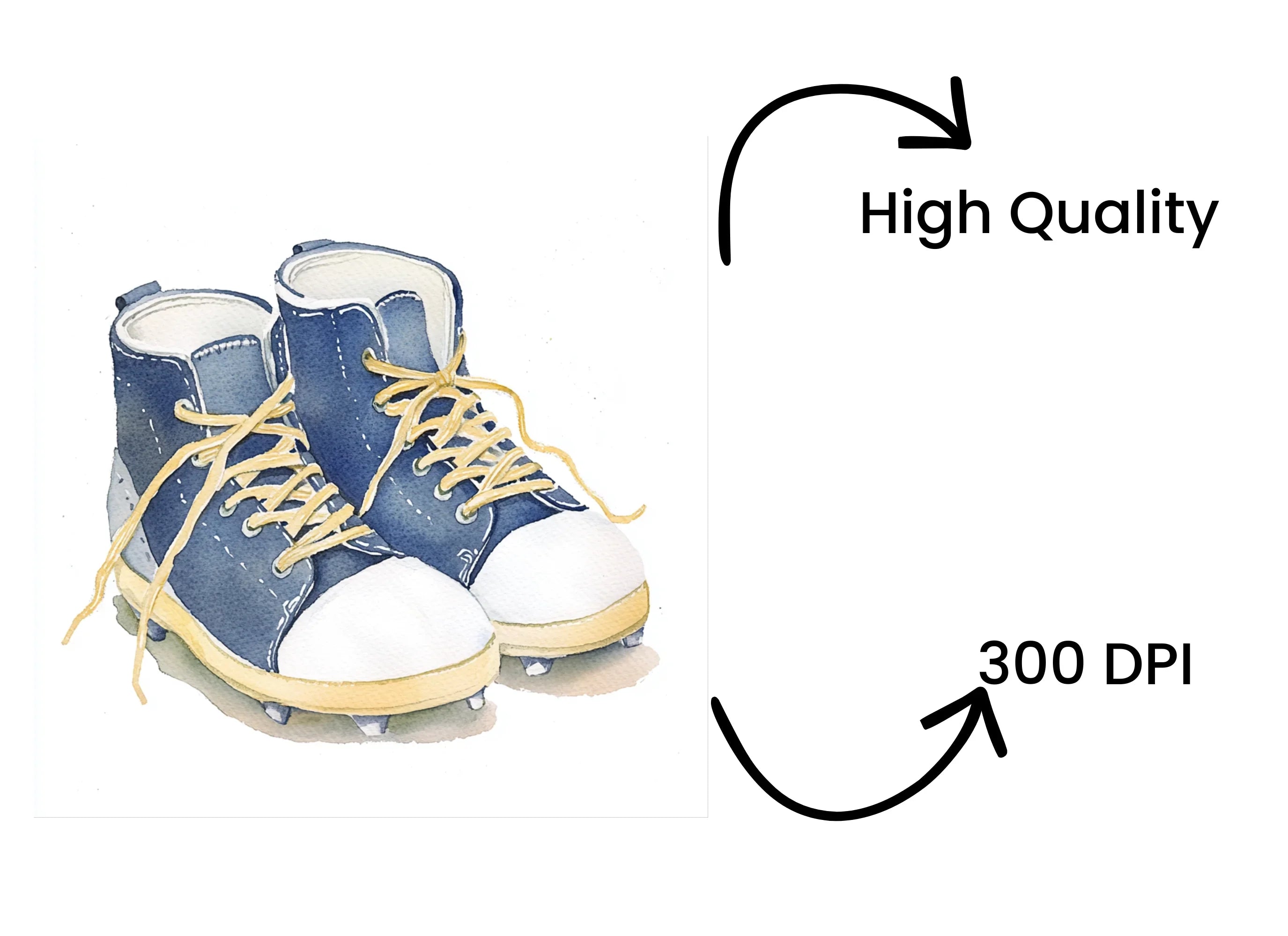 Blue White Athletic Shoes Clipart Bundle